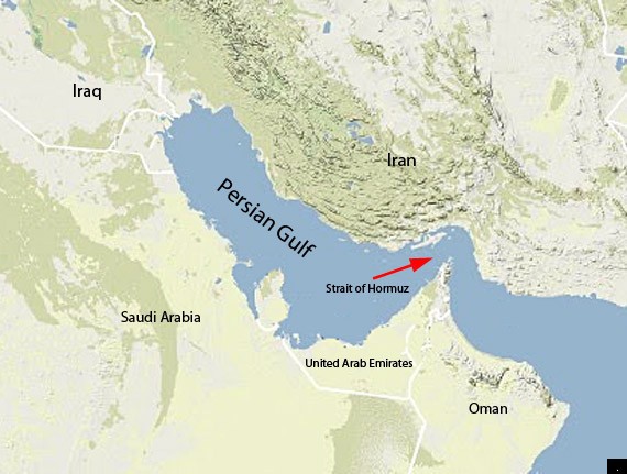 strait of hormuz on world map